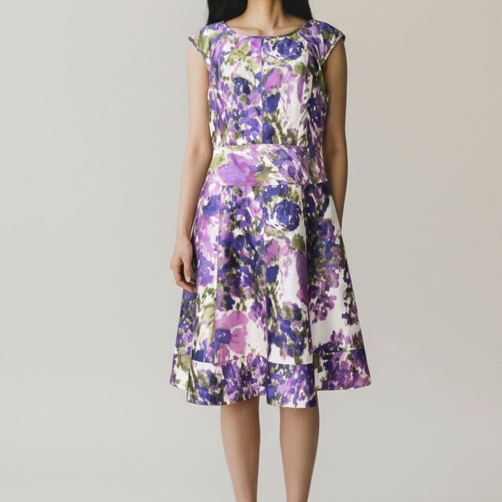 Maggy London Purple Tie Dye Dress in Size 12